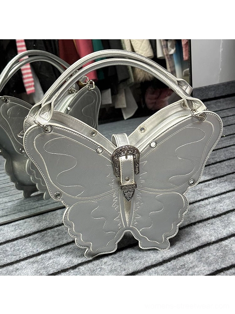 3D punk butterfly bag product detail view with matte finish and silver-tone accents