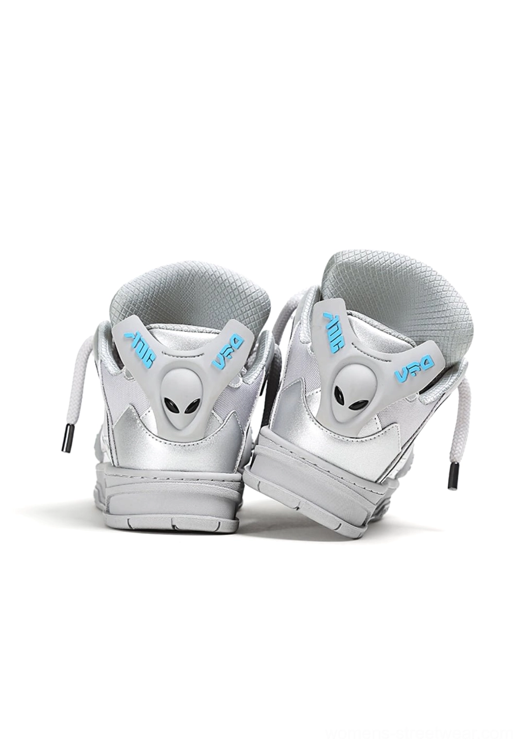 Alien head platform sneakers in a futuristic chunky streetwear silhouette, product detail view