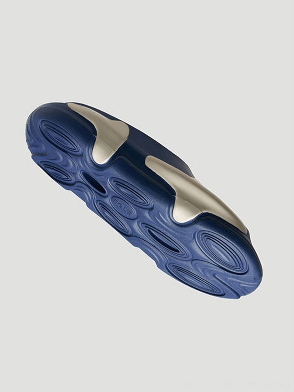 Asymmetric colorblock cloud cushion slide sandals showing futuristic open toe streetwear slip-on design