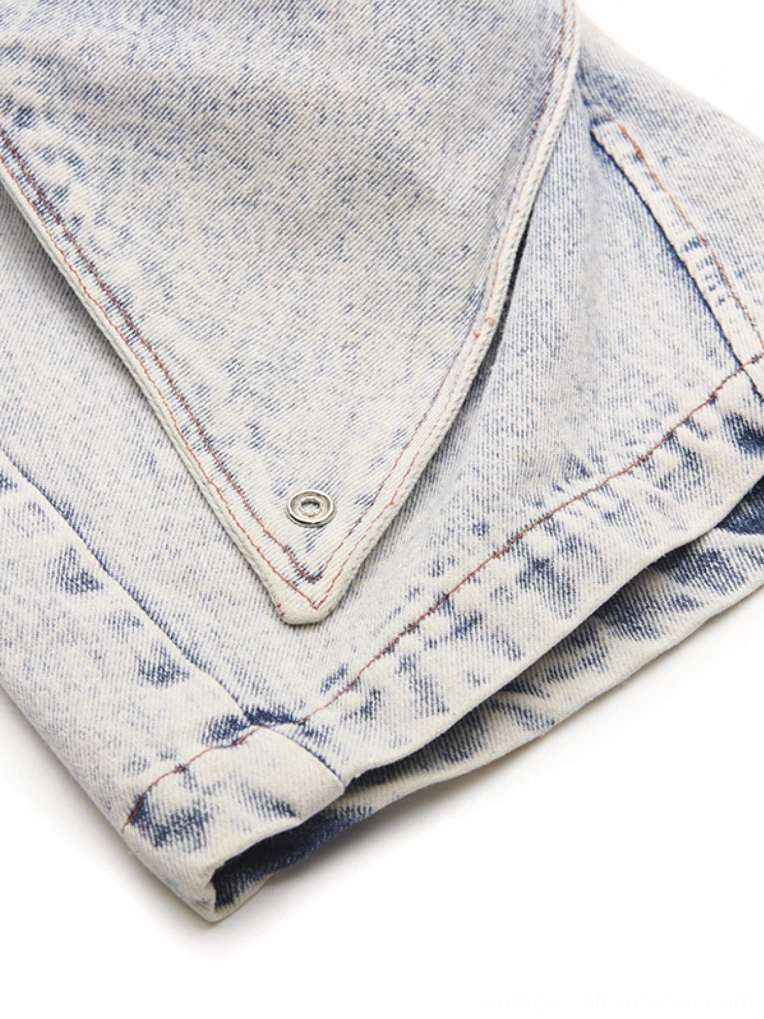 Avant garde shark fin panel denim jeans with relaxed baggy fit and layered streetwear construction