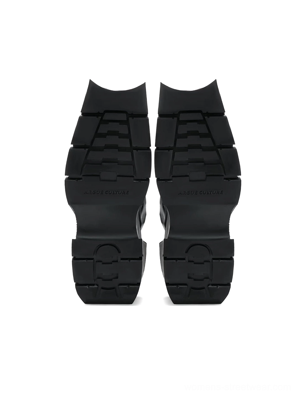 Black leather platform derby shoes with matte cow leather uppers, raised vamp, and avant-garde chunky platform construction
