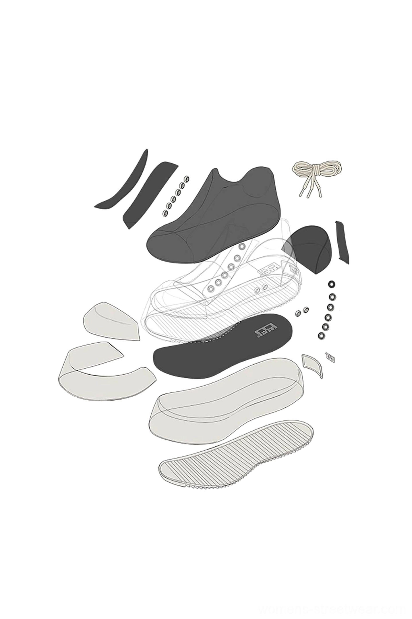Black Oreo low-top platform leather sneakers showcasing a modern streetwear silhouette and contrasting off-white sole