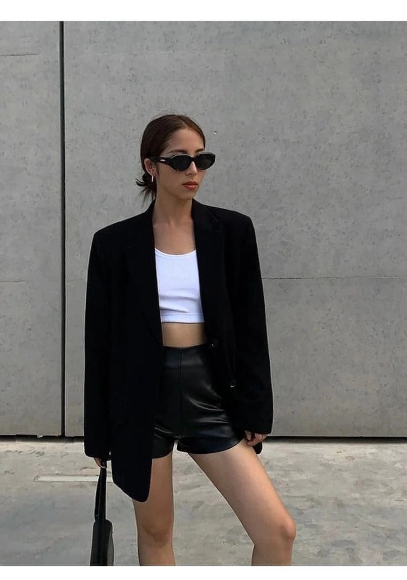 Black oversized blazer editorial styling content creation street style photography perfect