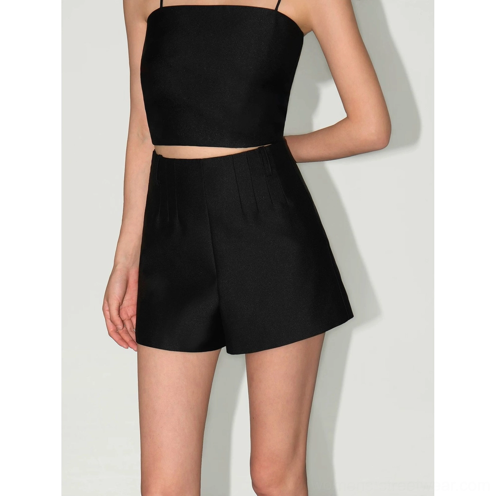 Black tailored shorts minimalist Korean streetwear summer separate product view