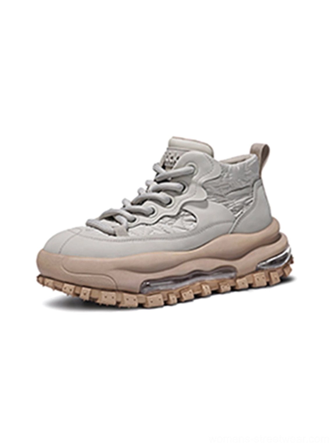 Black trail platform sneakers with air cushion lug sole alternate product view
