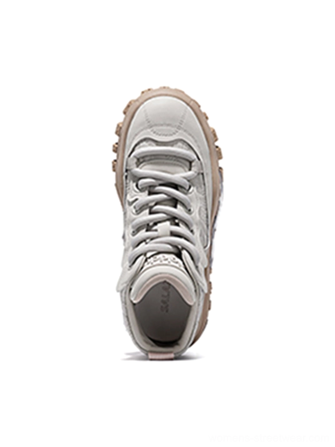 Black trail platform sneakers outdoor streetwear footwear detail and chunky sole view