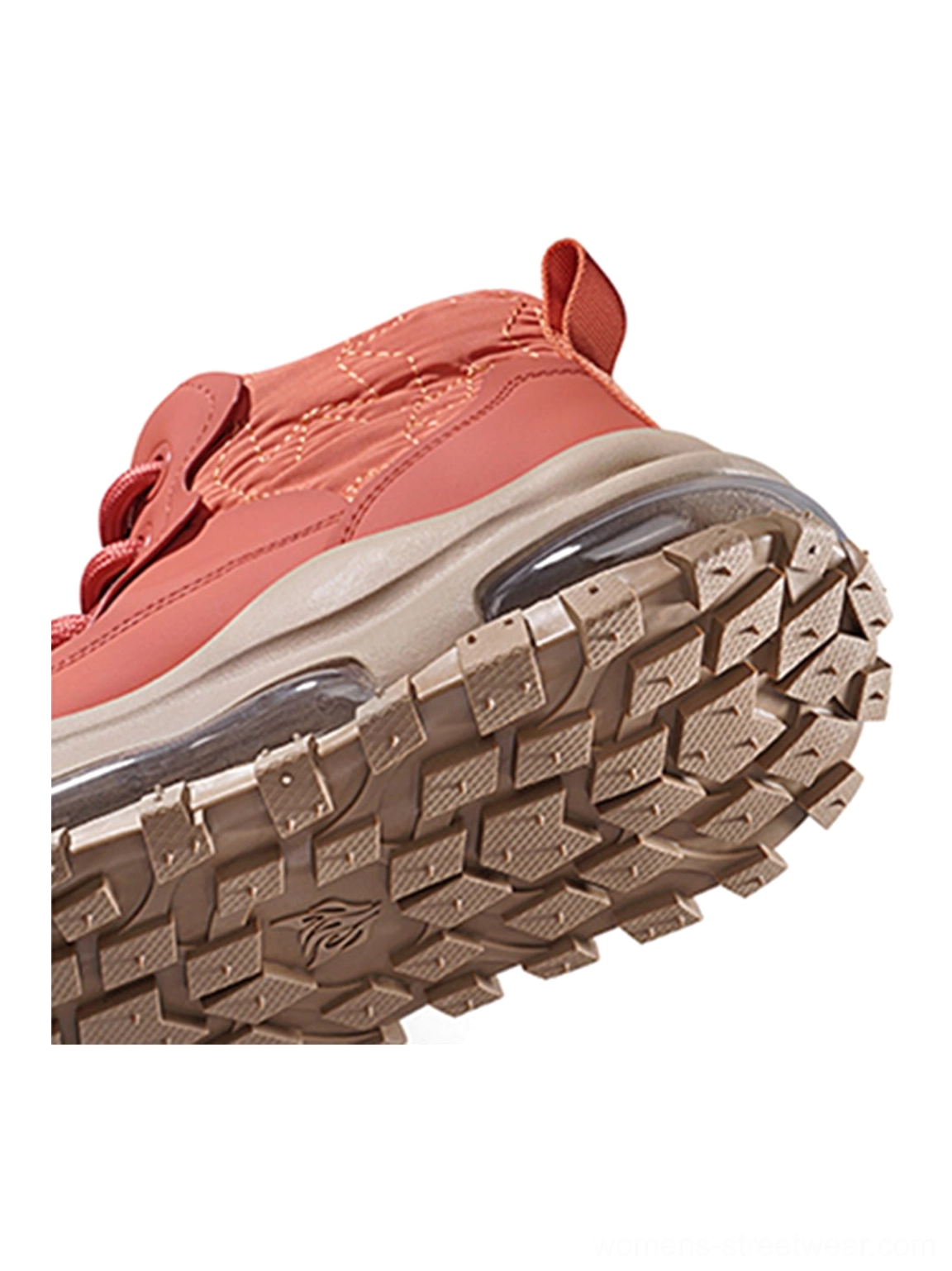 Black trail platform sneakers with rugged lug tread and padded ankle collar detail