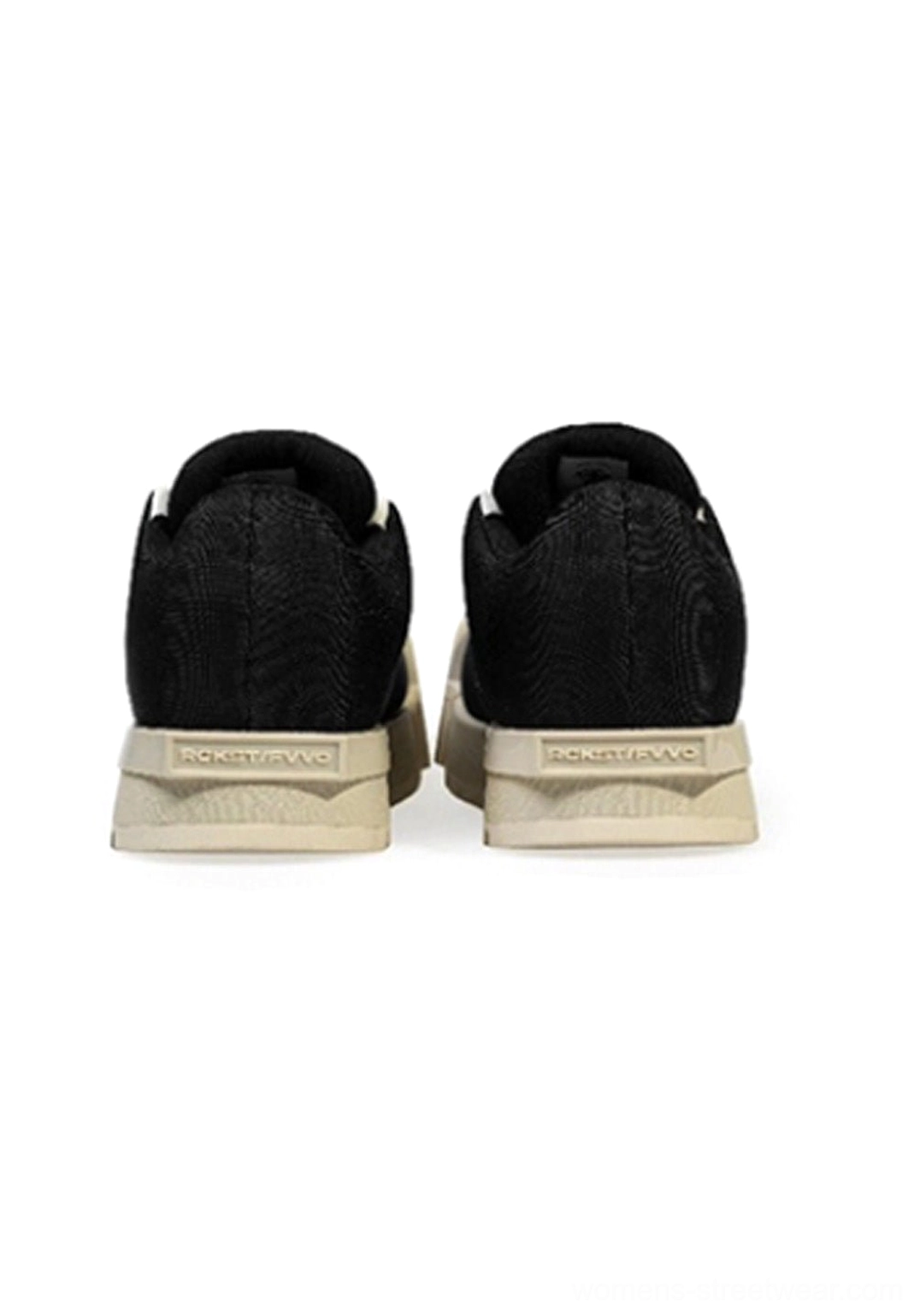 Black and white sculpted toe chunky platform low boots two-tone low profile footwear product image