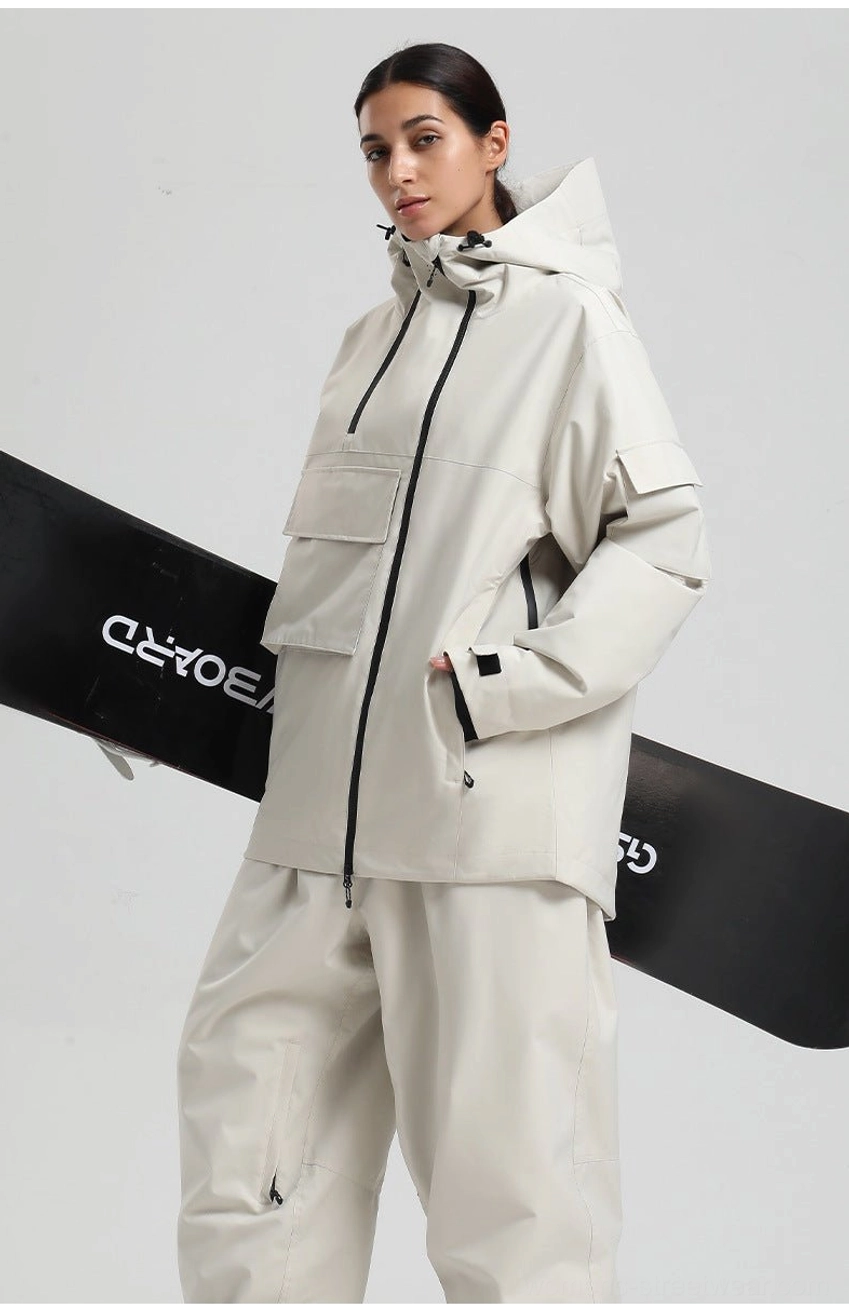 Block panel tech snowboard jacket high collar winter outerwear additional product image 28