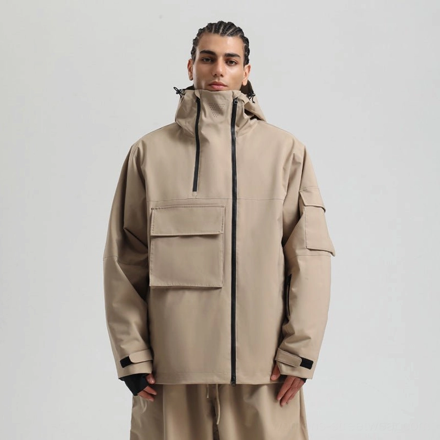 Block panel tech snowboard jacket hood and utility design additional product image 12