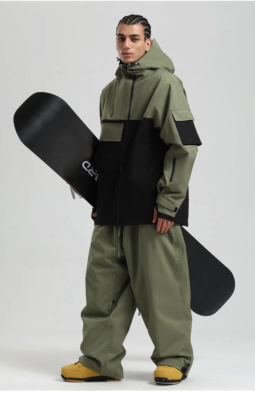 Block panel tech snowboard jacket hooded technical outerwear additional product image 21