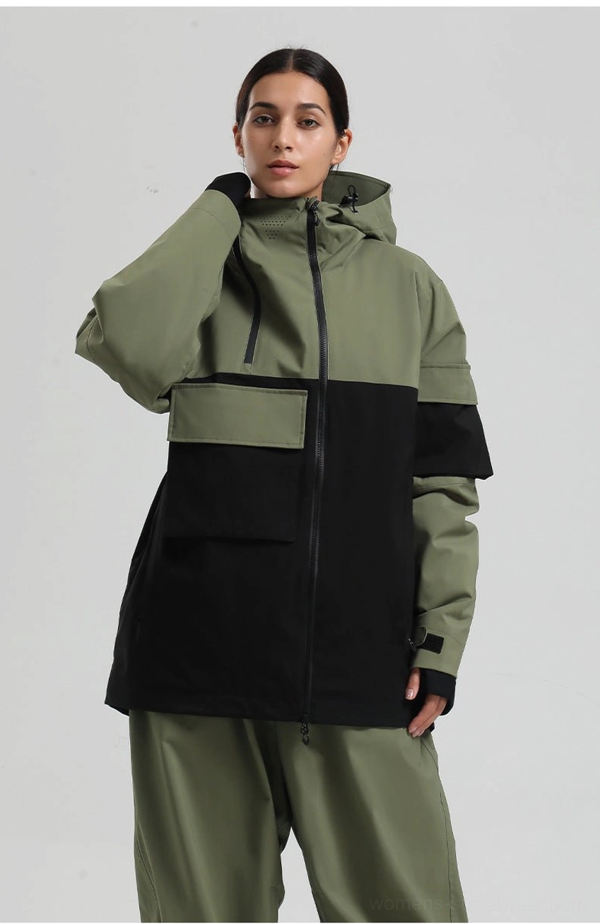 Block panel tech snowboard jacket insulated oversized silhouette additional product image 22