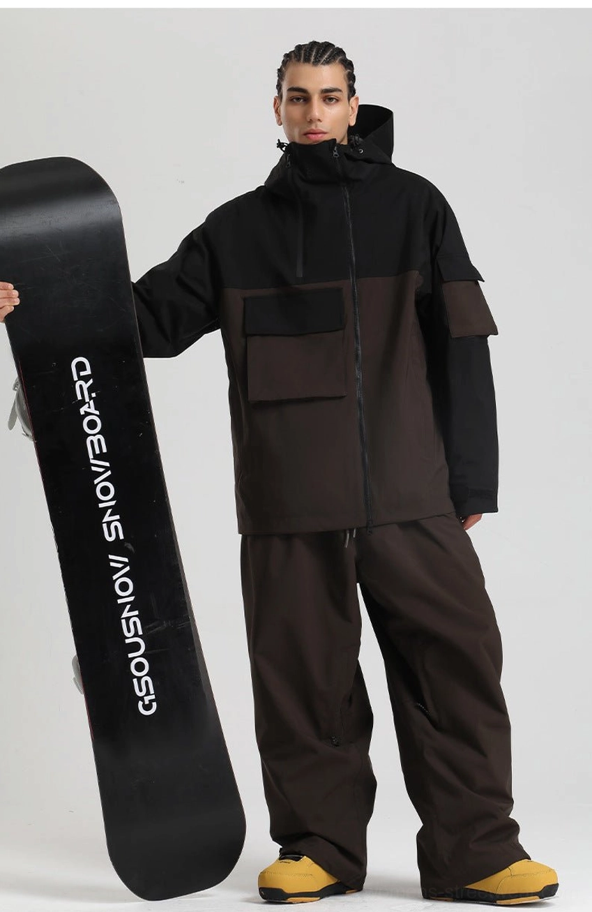 Block panel tech snowboard jacket modern Korean snow streetwear additional product image 23