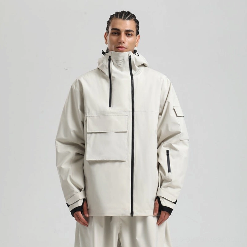 Off white block panel tech snowboard jacket oversized streetwear color option