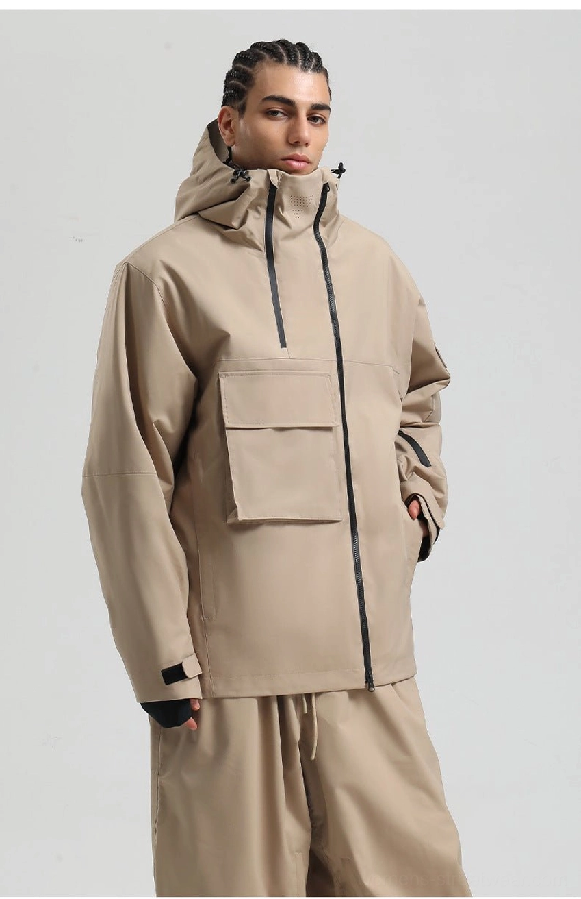 Block panel tech snowboard jacket windproof winter streetwear additional product image 25