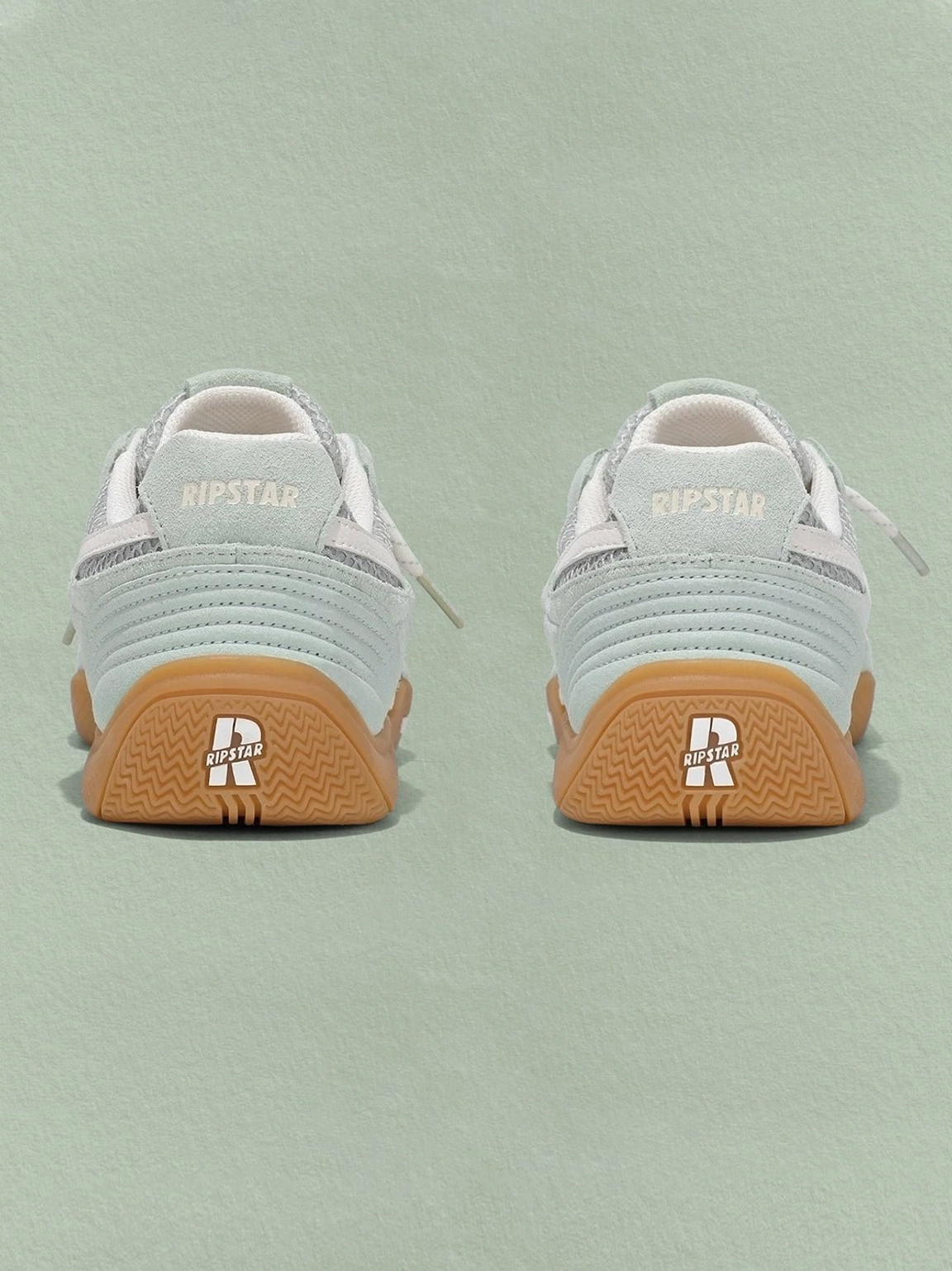 Blue mesh star German trainer sneakers detailed product image featuring lace-up upper layered overlays and gum outsole