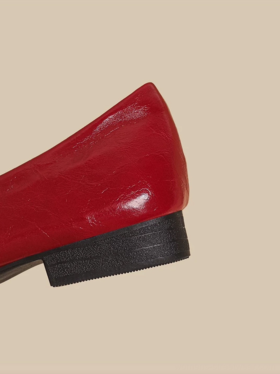 Bow square-toe strap flats in modern Acubi and Seoul streetwear style with low rubber sole and feminine statement detail