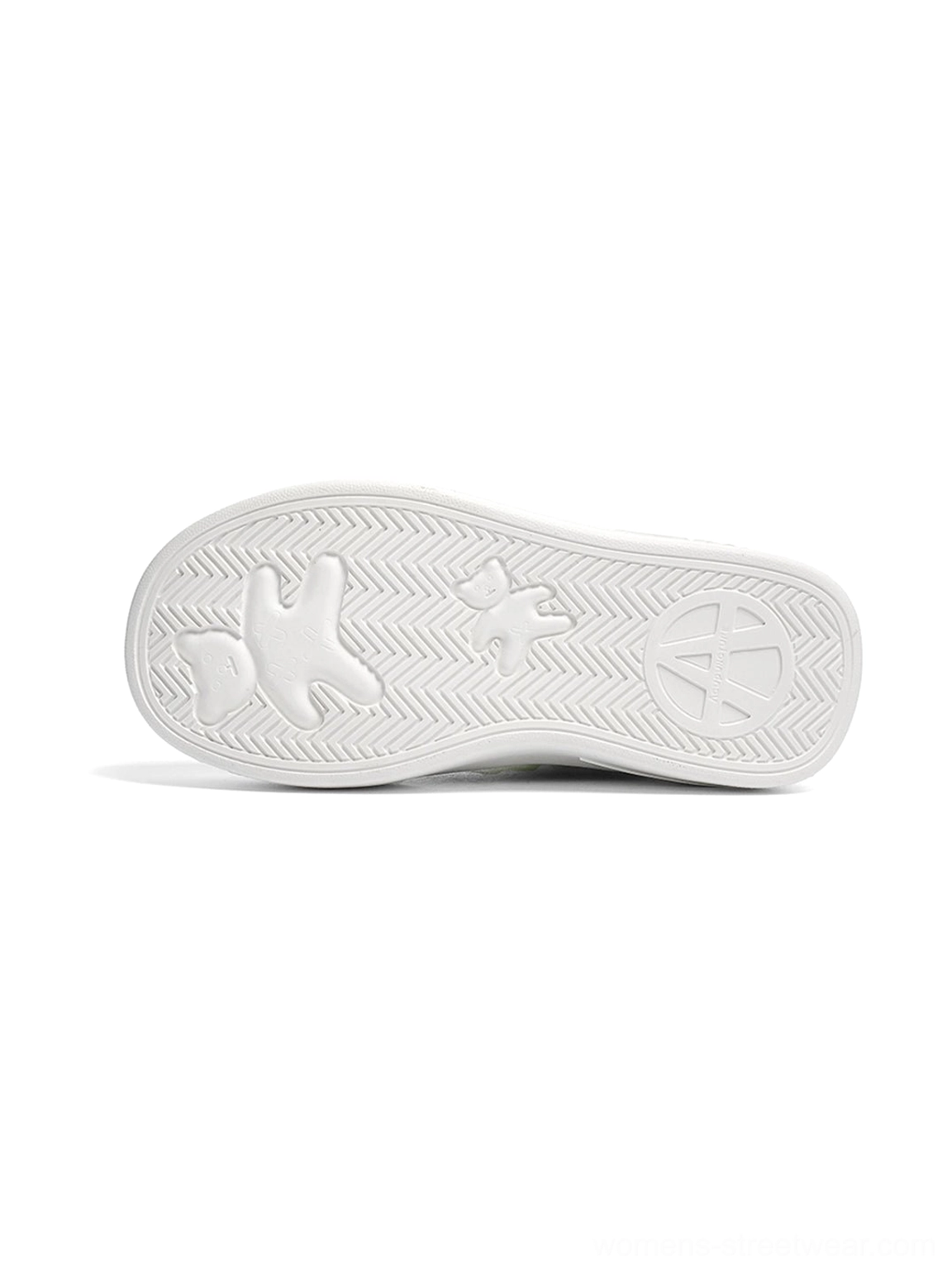 Bright neon platform sneaker design with contrasting canvas panels chunky white sole and casual low-top shape
