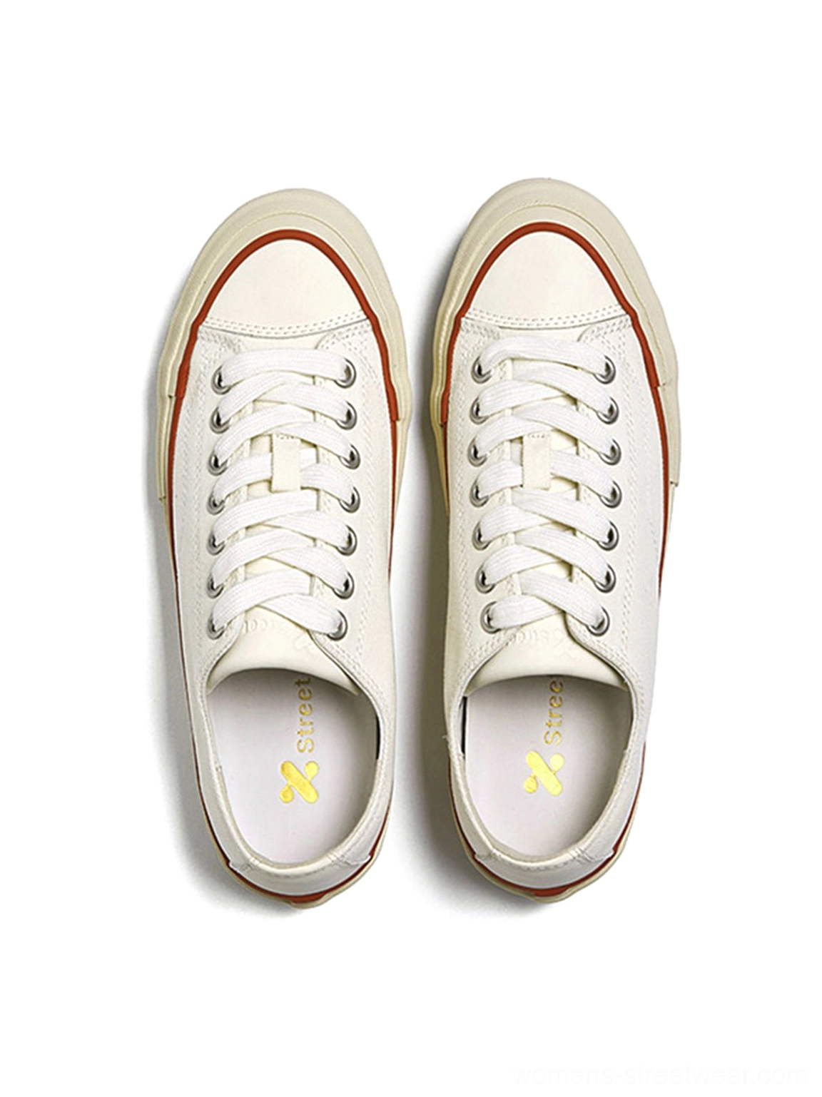 Lifestyle shot of canvas platform sneaker with cork midsole in casual everyday outfit, streetwear styling inspiration
