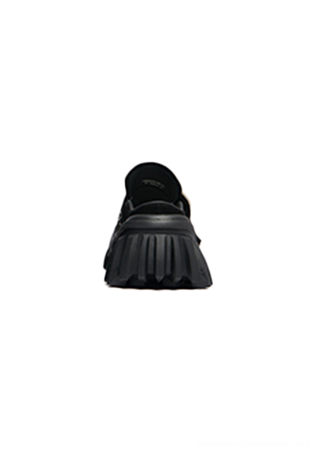 Chunky platform Mary Jane mule shoes with metal stud accents, adjustable buckle strap, leather upper, and elevated streetwear sole