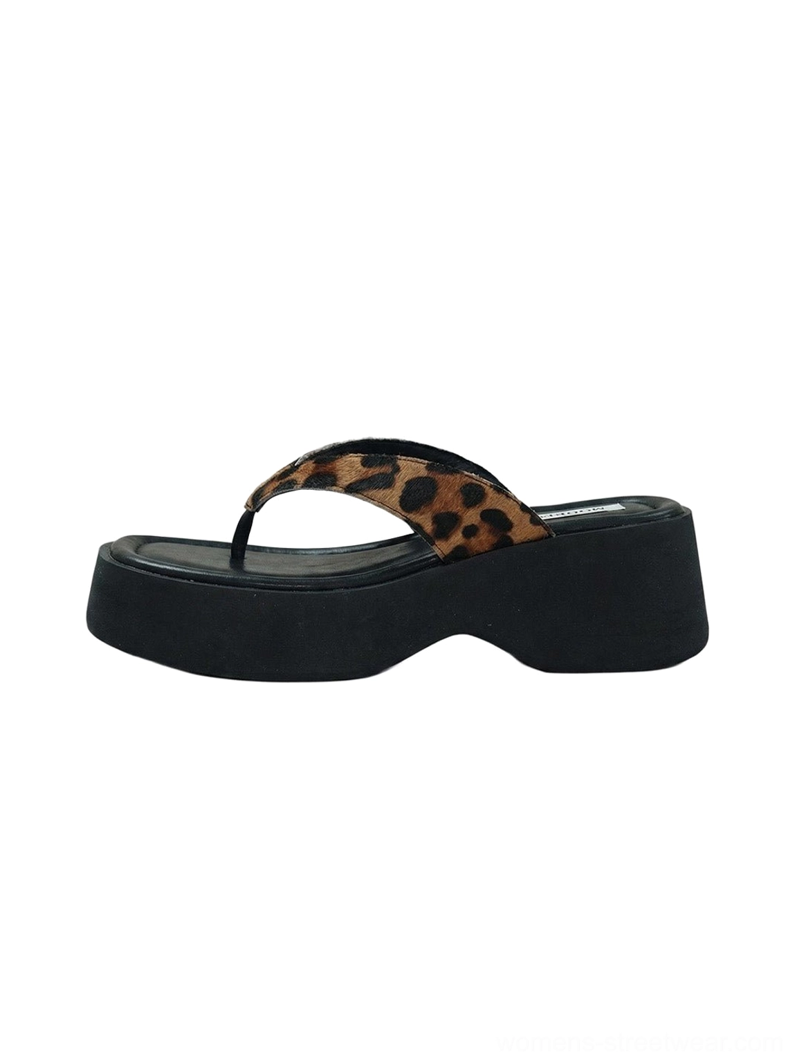 Chunky platform thong flip-flops with wide suede toe strap and contemporary street style