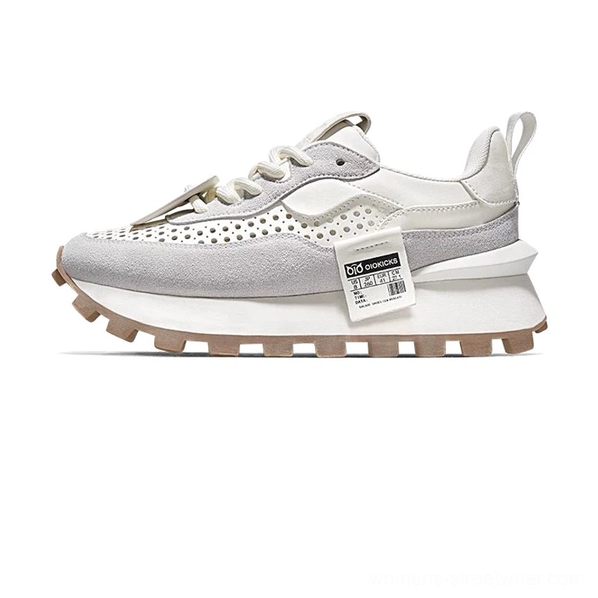 CloudStep retro runner sneaker brown rubber waffle tread outsole bottom view with textured traction pattern