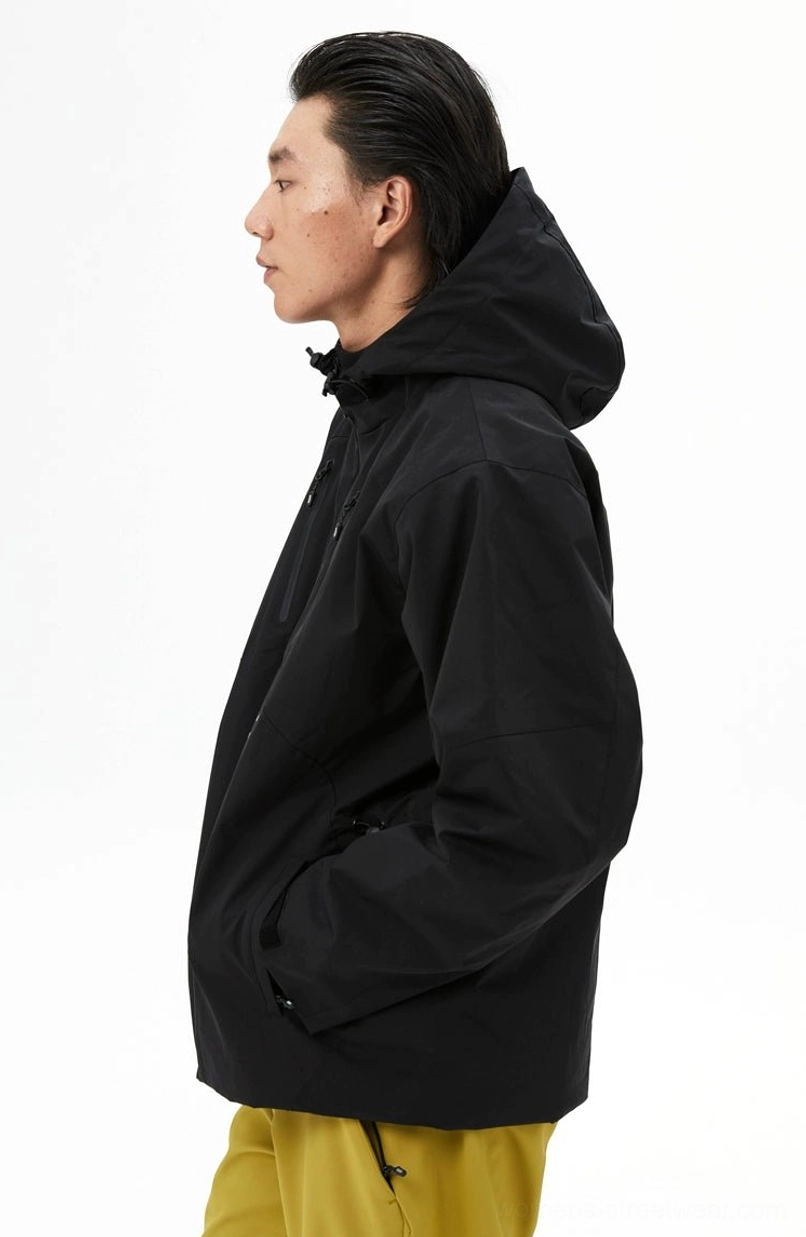 Color block outdoor padded hooded jacket product image for Korean Gorpcore streetwear styling