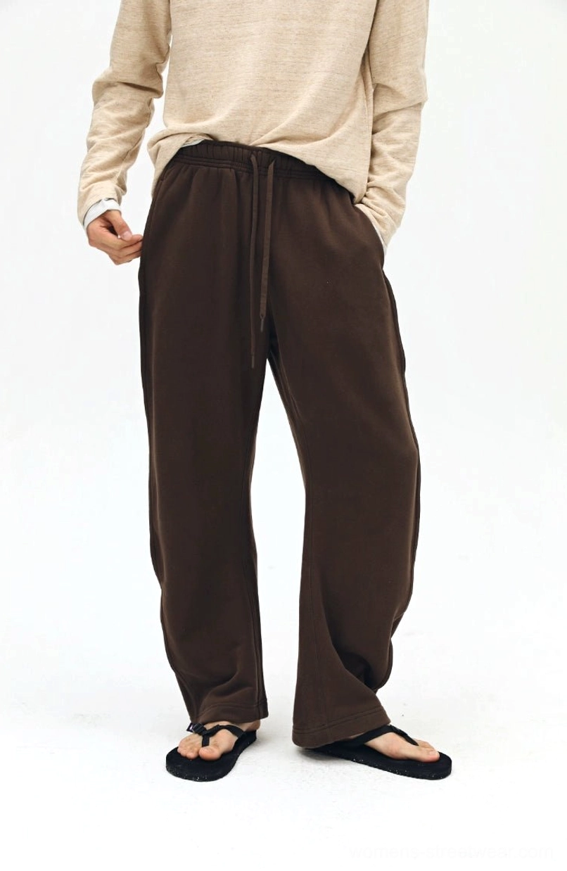 Color variants comparison - black brown and gray twill sweatpants lineup streetwear essentials