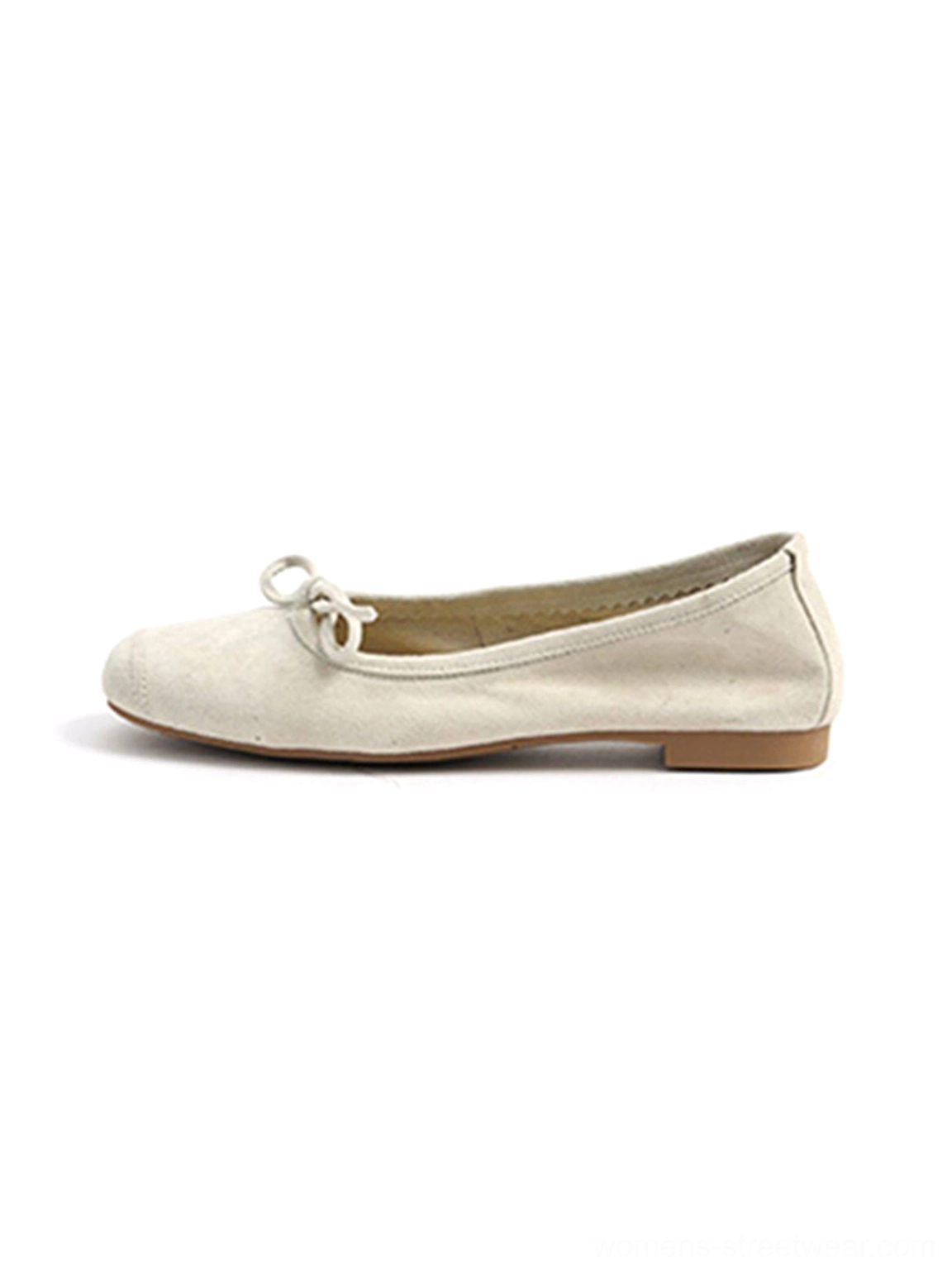 Contemporary metallic square-toe ballet shoes for women with a sleek low-profile silhouette