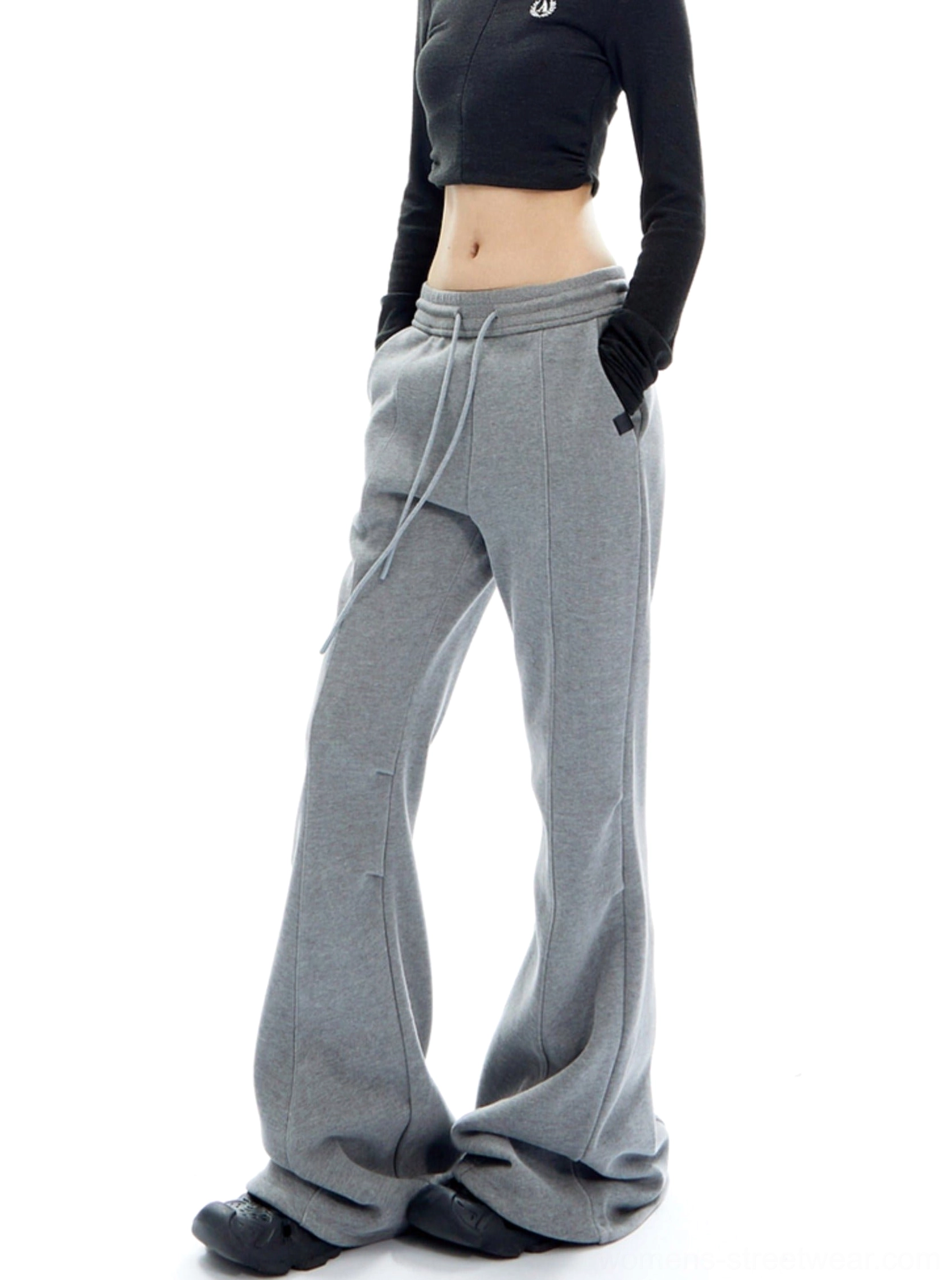 Contemporary wide-leg lounge pants suitable for Korean fashion, Seoul streetwear, and casual layering