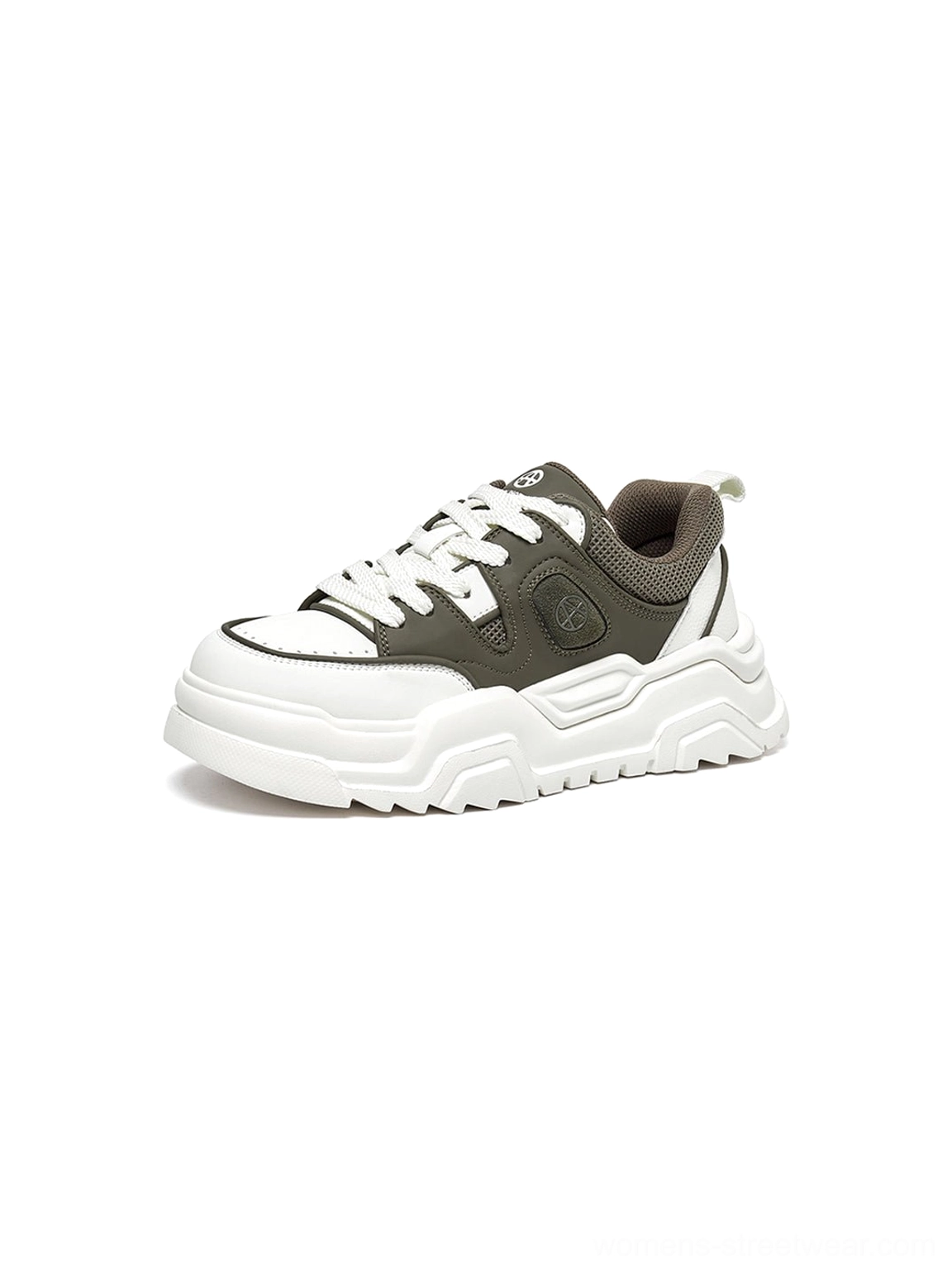 Contrast cutout lug sole platform sneakers graphic contrast trim detail