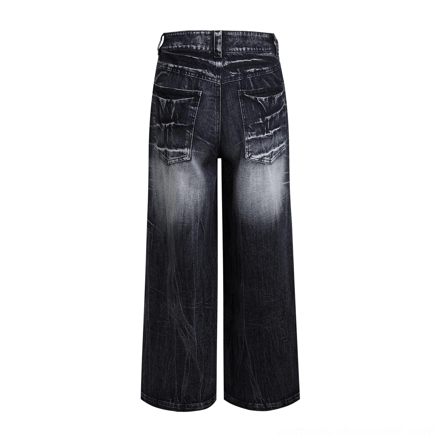 Dark indigo oversized wide-leg jeans with electric washed texture for modern streetwear outfits