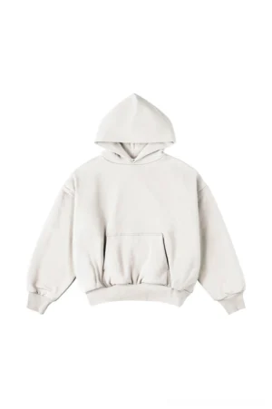 Apricot double-layer oversized unisex heavyweight cotton blend hoodie front flat lay