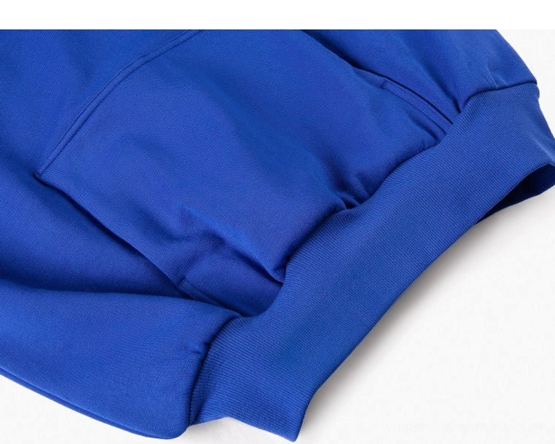 Oversized unisex cotton blend hoodie relaxed fit and sleeve detail view