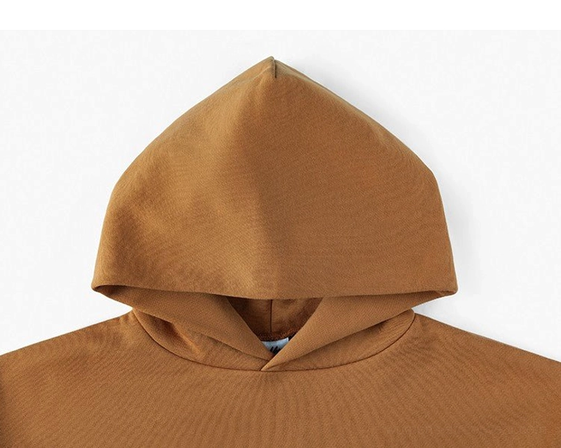 Double-layer oversized unisex hoodie relaxed cotton blend construction detail