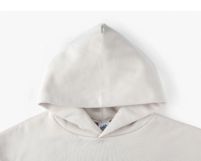 Double-layer oversized unisex hoodie with minimalist logo-free Seoul streetwear design