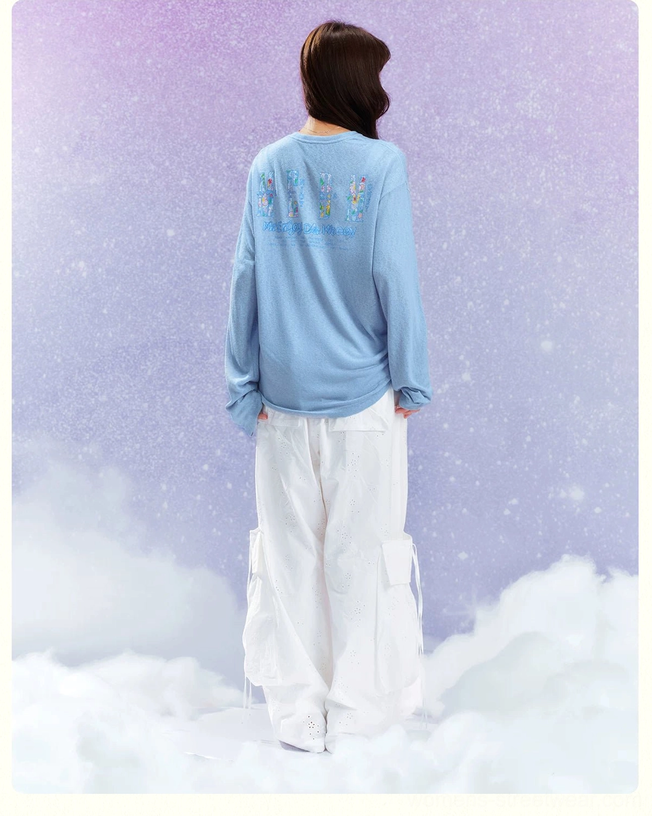 Dream Garden floral graphic long sleeve streetwear tee colorful floral artwork product detail