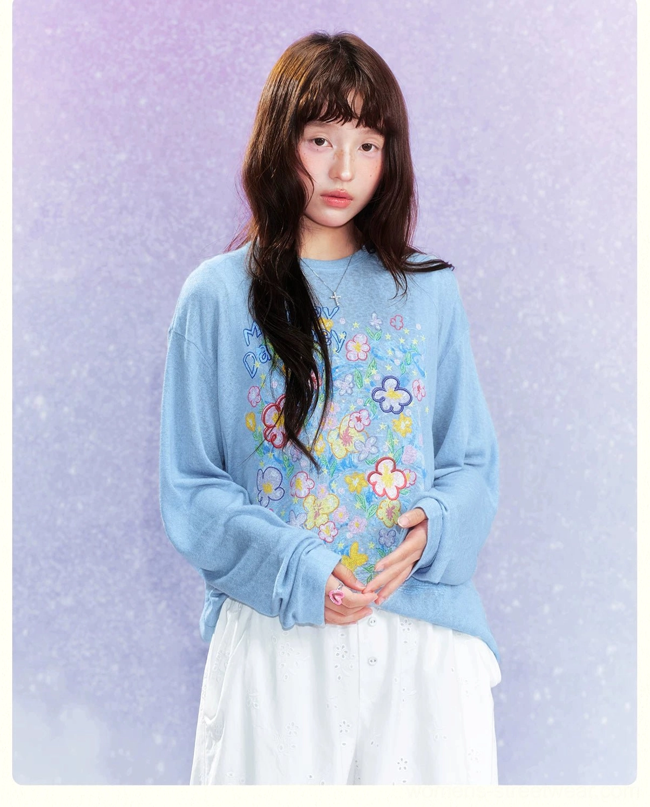 Dream Garden floral graphic long sleeve streetwear tee oversized inspired everyday styling