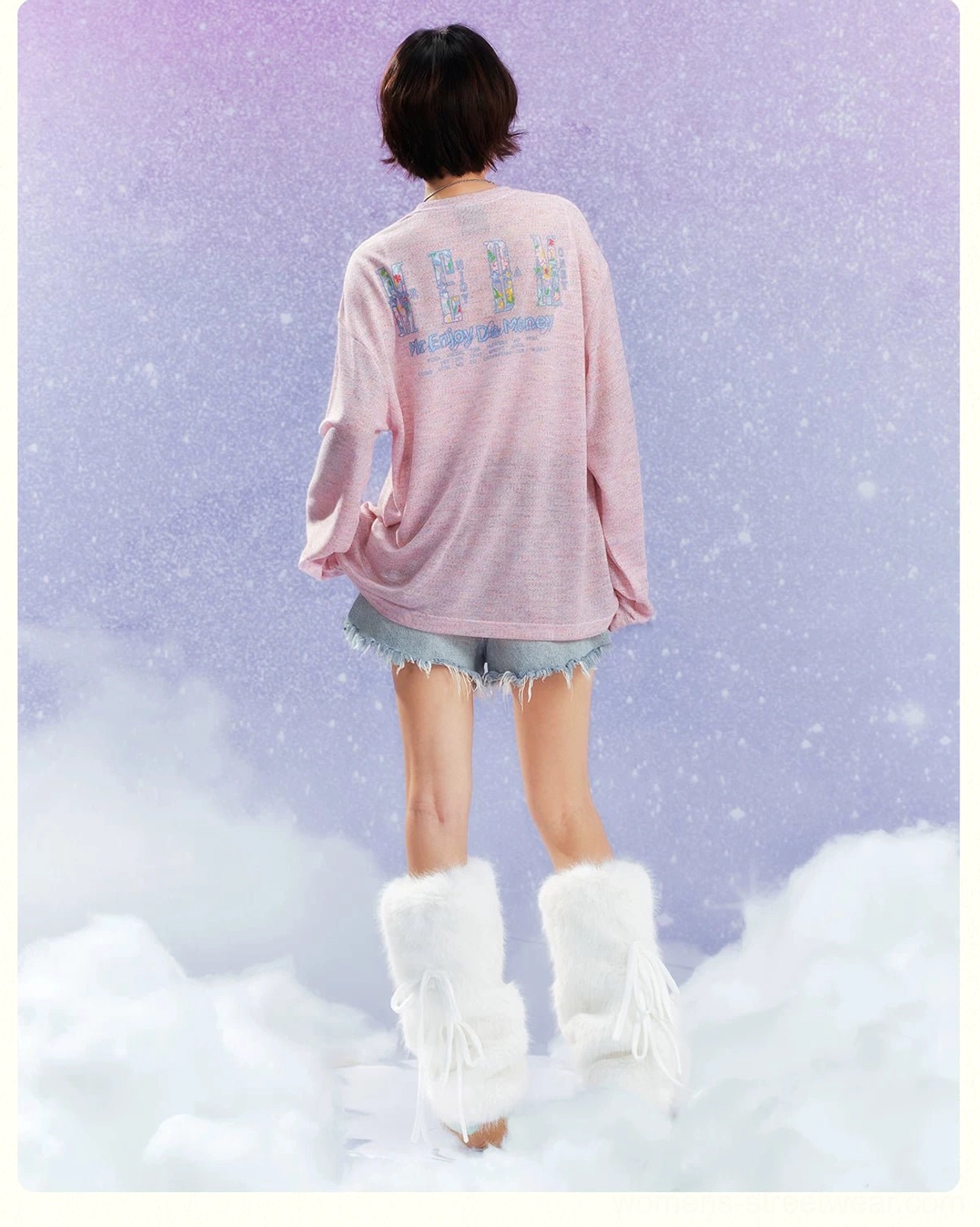 Dream Garden floral graphic long sleeve streetwear tee lightweight relaxed fit product image