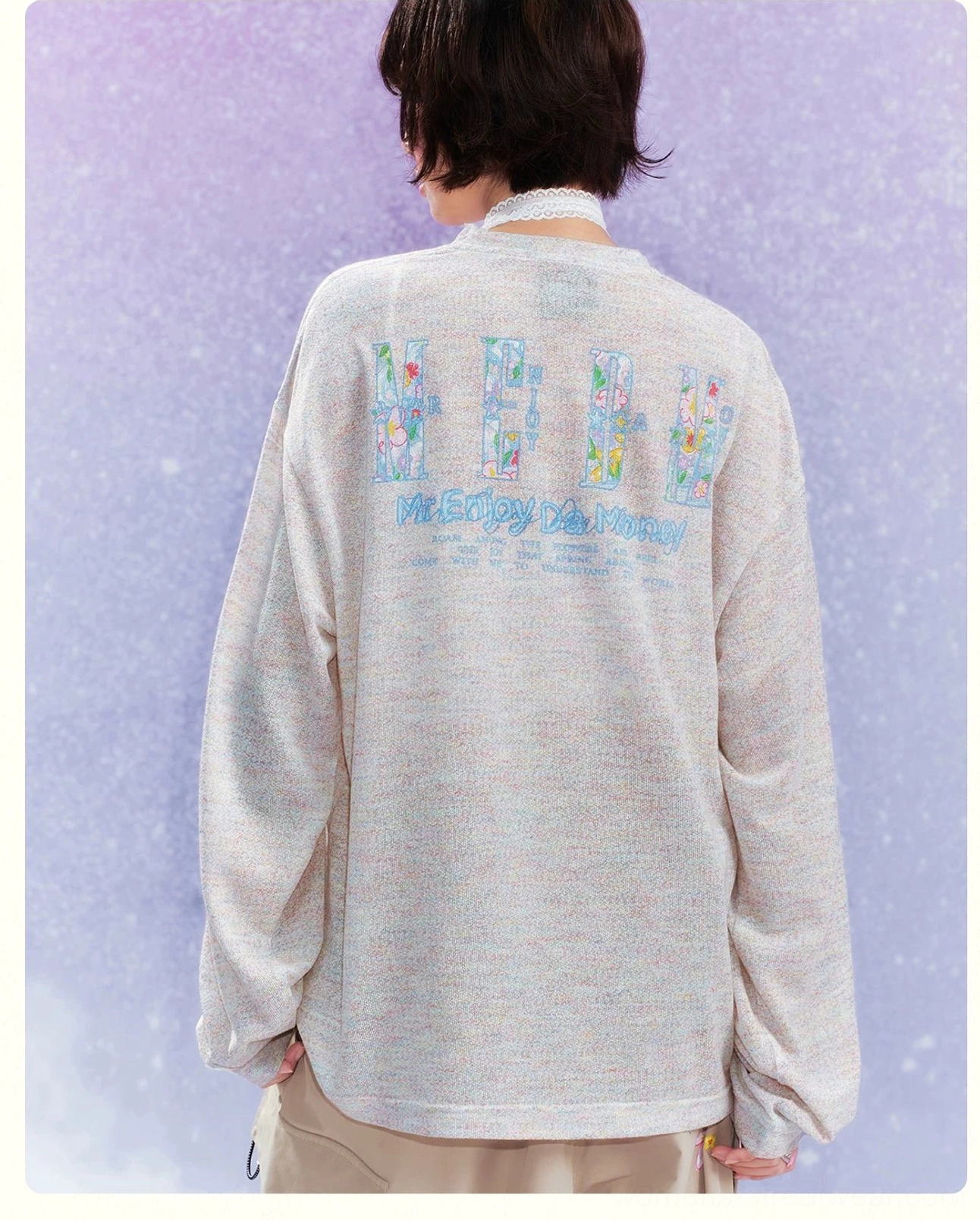Dream Garden floral graphic long sleeve streetwear tee relaxed unisex inspired silhouette