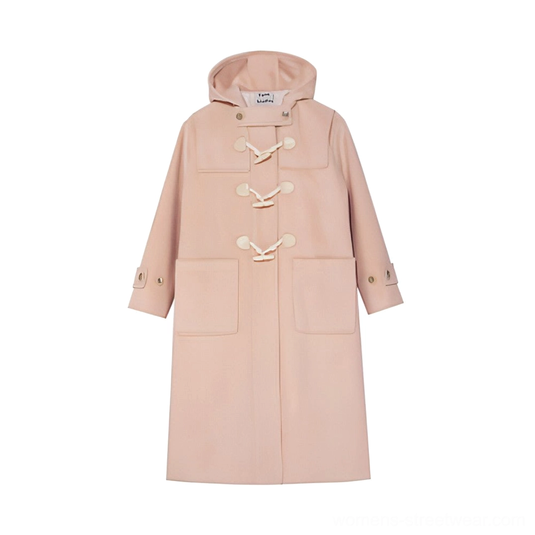 Duffle coat worn casually showing relaxed aesthetic and contemporary streetwear credibility