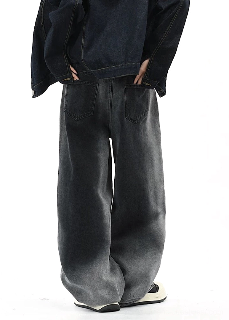 Faded Drift wide-leg streetwear pants product image highlighting the loose fit, gradient faded color effect, and modern Seoul-inspired fashion aesthetic