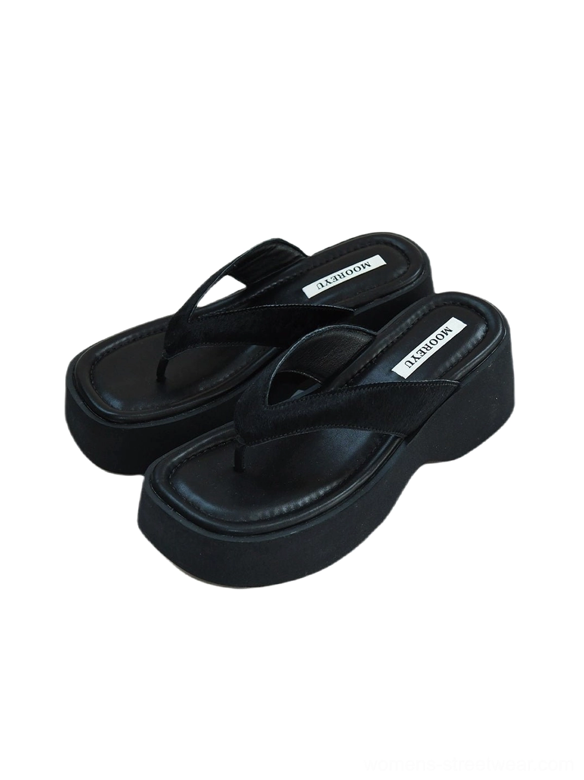 Fashion-forward color pop platform flip-flops for Y2K and contemporary Korean style