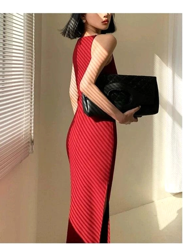 Fitted boat neck midi dress featuring tailored side ruching, elegant proportions, and contemporary streetwear appeal