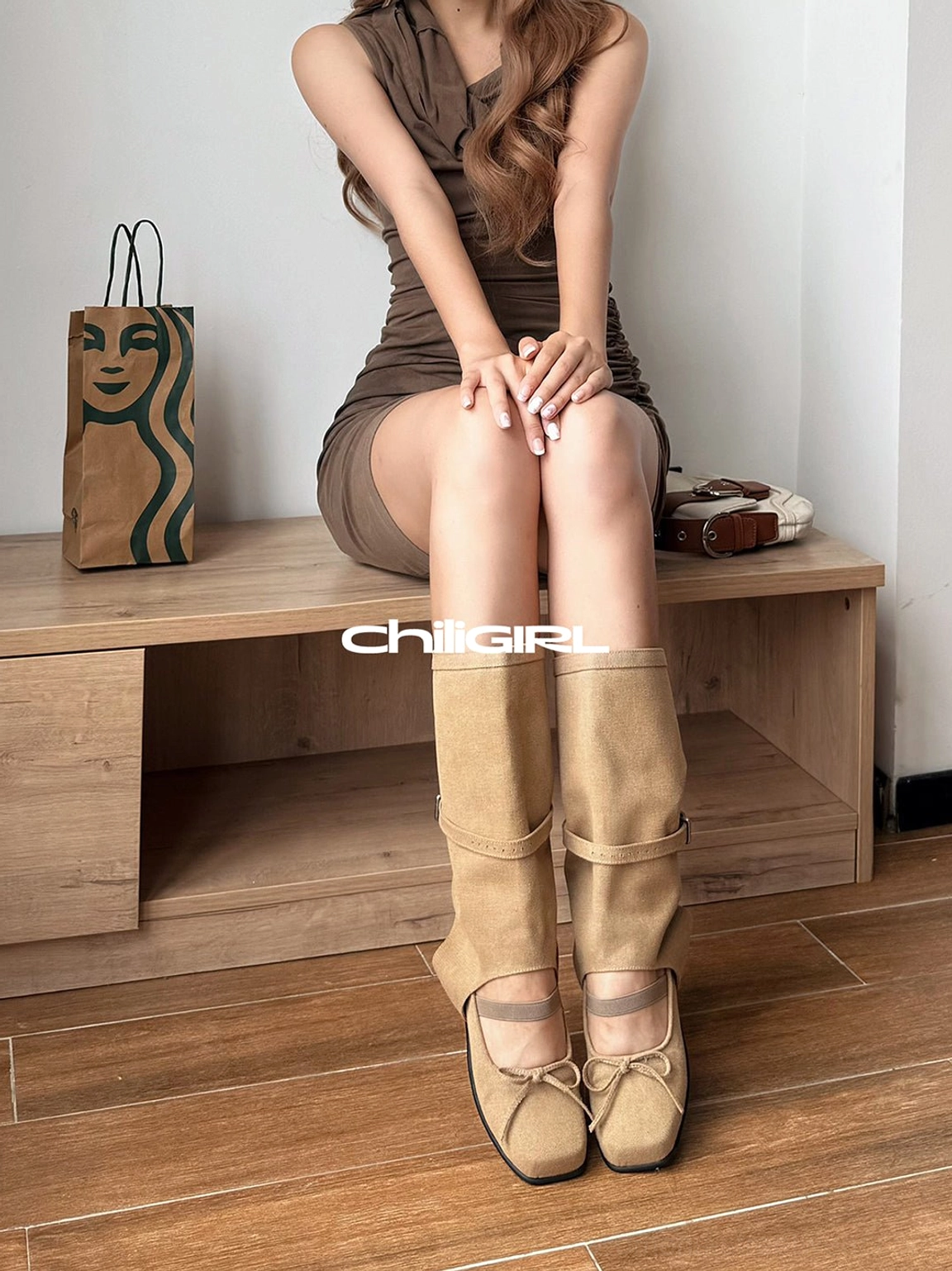 Fold-over denim Mary Jane boots with square toe and multiple straps for Y2K and Acubi-inspired outfits
