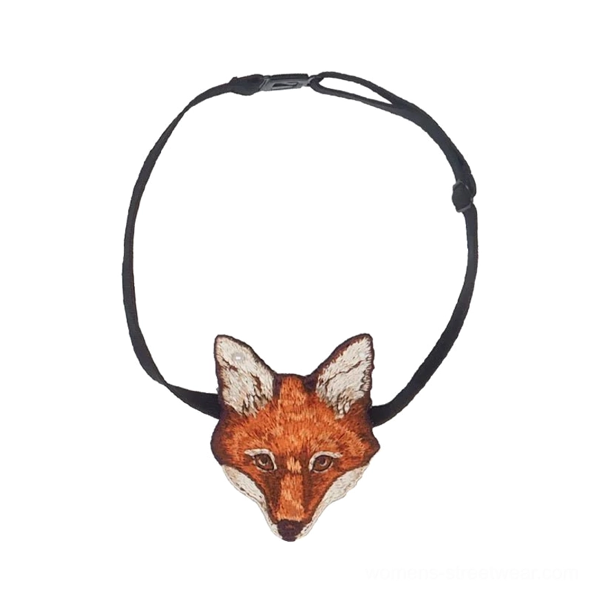 Fox bow tie accessory option designed to complement the fox charm layered ruffle collar blouse