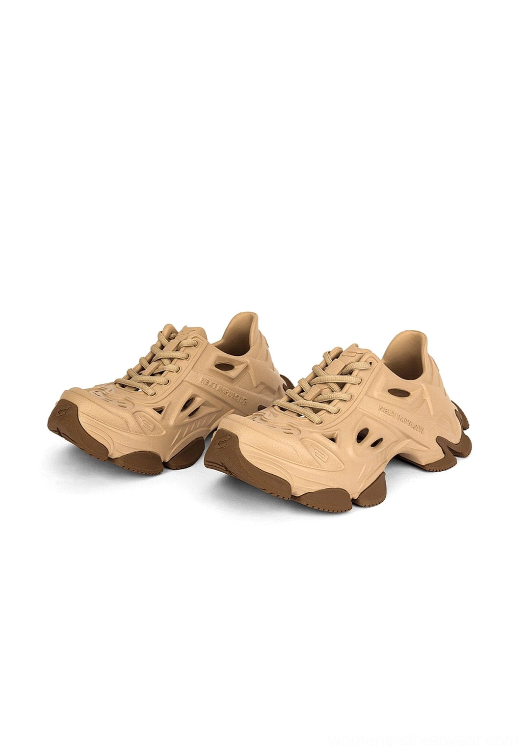 Modern EVA platform clog footwear with rounded closed toe, ventilation openings, and rugged streetwear sole