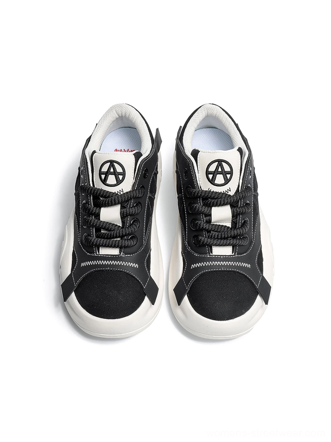 Additional gallery image featuring the angular design of the geometric panel platform runner sneakers