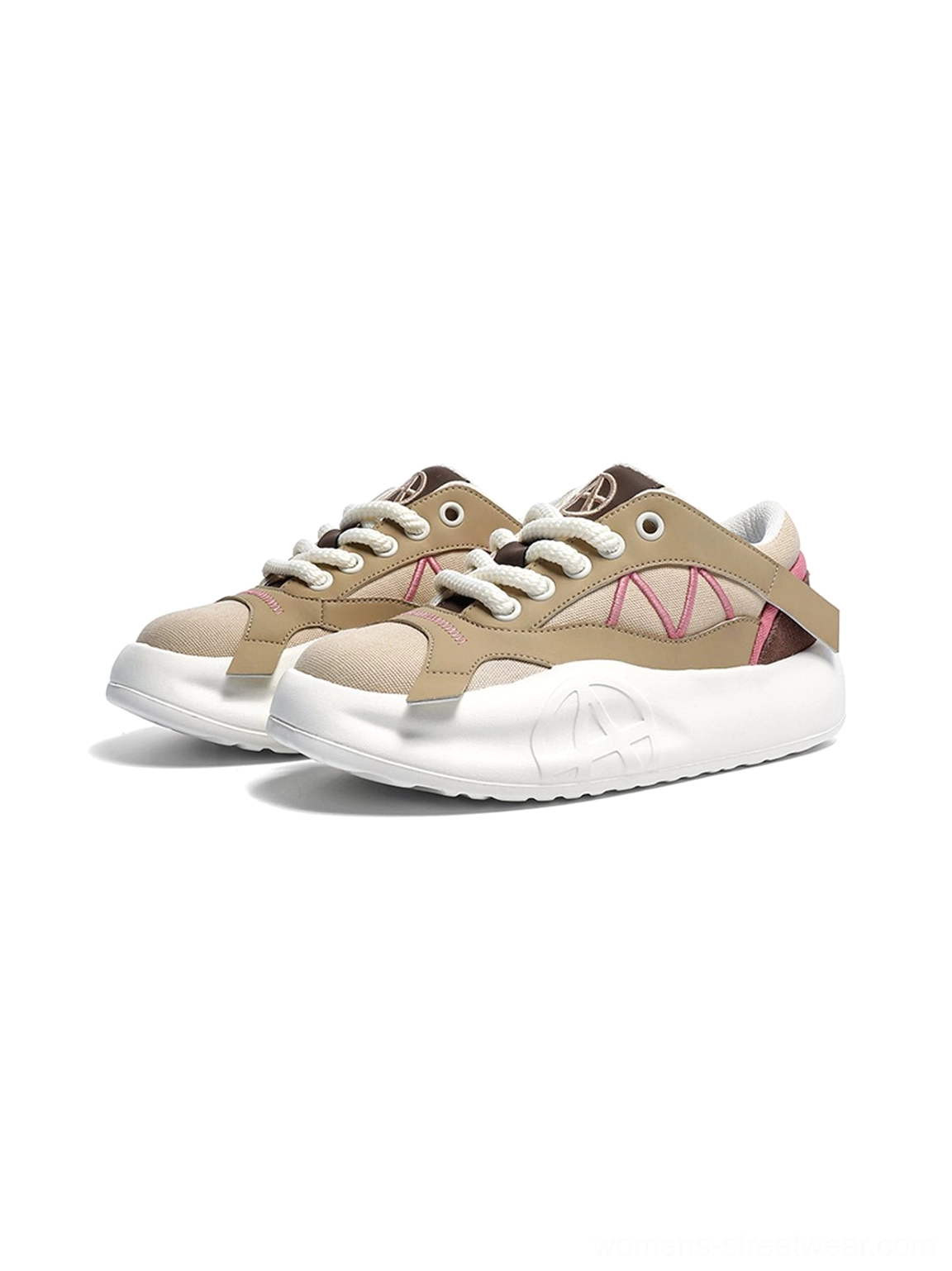 Additional image of geometric panel platform runner sneakers with a distinctive angular design