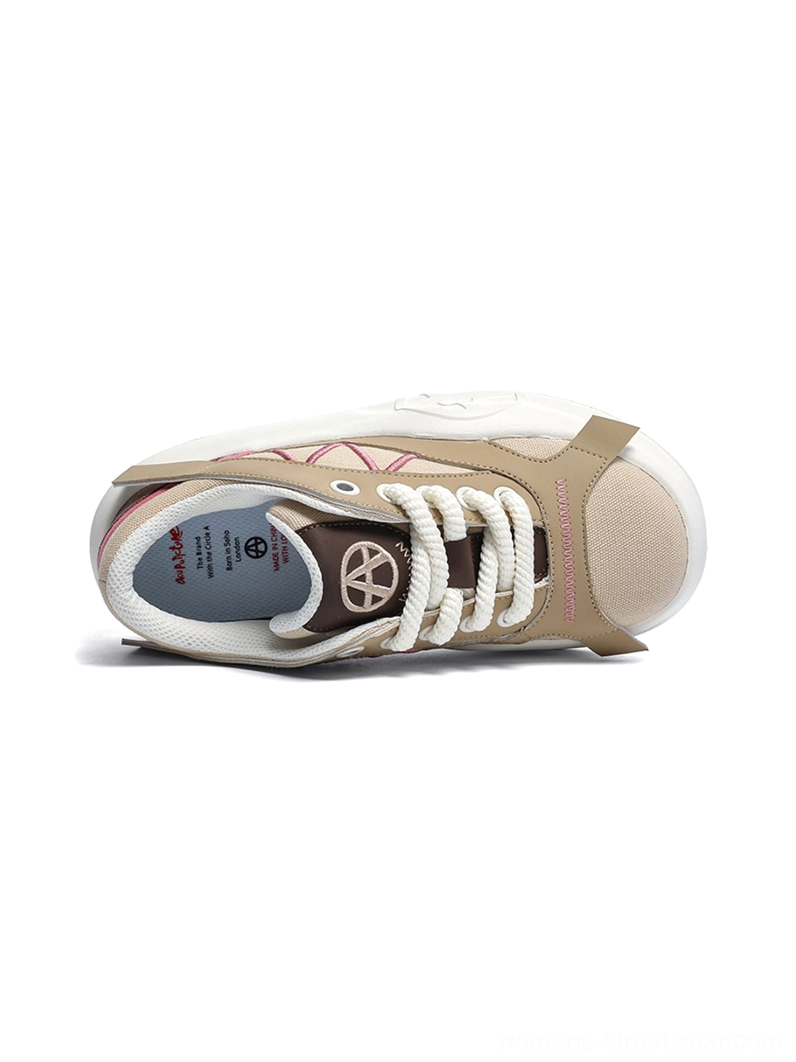 Additional gallery image of geometric panel platform runner sneakers with asymmetrical design details